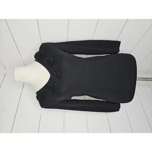 Ziani Couture Large black sweater with sequined roses at collar
